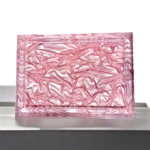 Pink Satin-Effect Resin Tray, Vanity Tray, Rolling Tray, Jewelry Organizer, Birthday Gift, Make Up Tray, Housewarming Gift